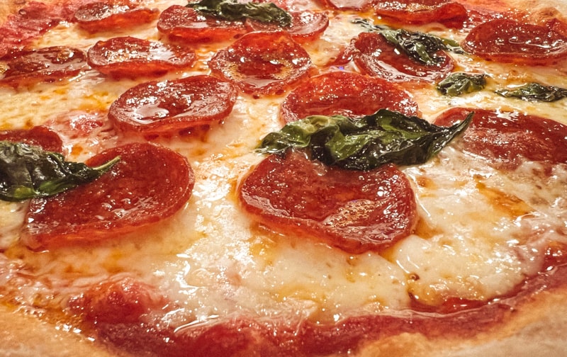 Close up of homemade Neapolitan pizza