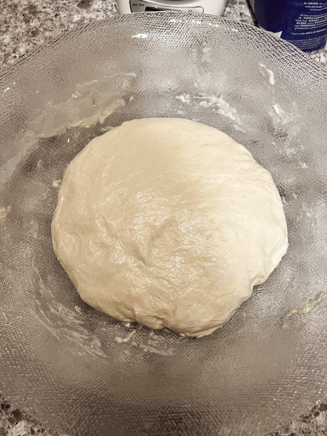 Dough at various stages of folding process. 